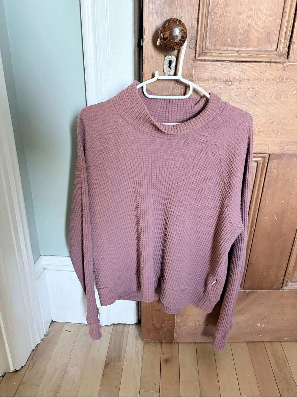 The North Face Waffle-Knit Mock Neck Sweater - Mauve